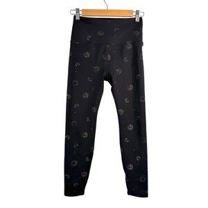 Beyond Yoga Sun and Moon high waisted crop‎ legging black gold celestial sz S